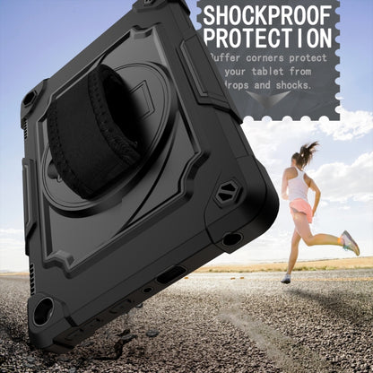 For Amazon Kindle Fire HD 8 2020 360 Degree Rotation Turntable Contrast Color Robot Shockproof Silicone + PC Protective Case with Holder(Black) - Amazon by buy2fix | Online Shopping UK | buy2fix