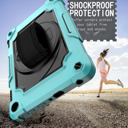 For Amazon Kindle Fire HD 8 2020 360 Degree Rotation Turntable Contrast Color Robot Shockproof Silicone + PC Protective Case with Holder(Mint Green + Black) - Amazon by buy2fix | Online Shopping UK | buy2fix
