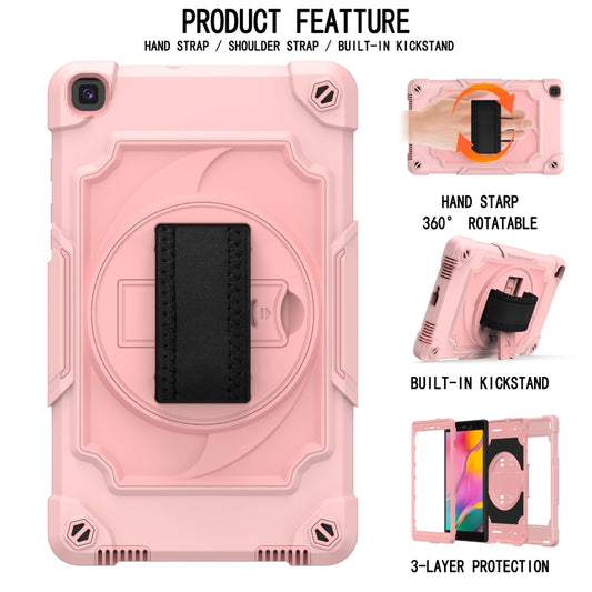 For Samsung Tab A 8.0 (2019)/T290 360 Degree Rotation Turntable Contrast Color Robot Shockproof Silicone + PC Protective Case with Holder(Rose Gold) - Other Galaxy Tab PC by buy2fix | Online Shopping UK | buy2fix