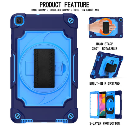 For Samsung Tab A 8.0 (2019)/T290 360 Degree Rotation Turntable Contrast Color Robot Shockproof Silicone + PC Protective Case with Holder(Navy Blue + Blue) - Other Galaxy Tab PC by buy2fix | Online Shopping UK | buy2fix