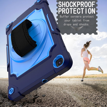For Samsung Tab A 8.0 (2019)/T290 360 Degree Rotation Turntable Contrast Color Robot Shockproof Silicone + PC Protective Case with Holder(Navy Blue + Blue) - Other Galaxy Tab PC by buy2fix | Online Shopping UK | buy2fix