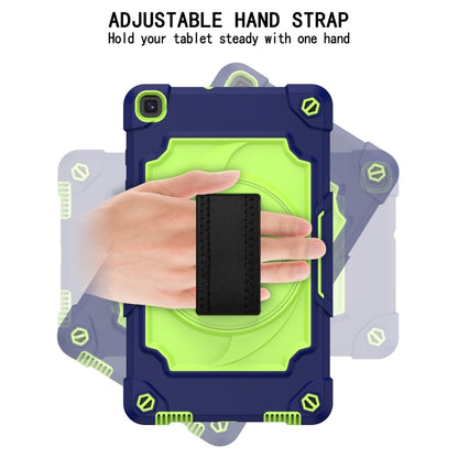 For Samsung Tab A 8.0 (2019)/T290 360 Degree Rotation Turntable Contrast Color Robot Shockproof Silicone + PC Protective Case with Holder(Navy Blue + Yellow Green) - Other Galaxy Tab PC by buy2fix | Online Shopping UK | buy2fix