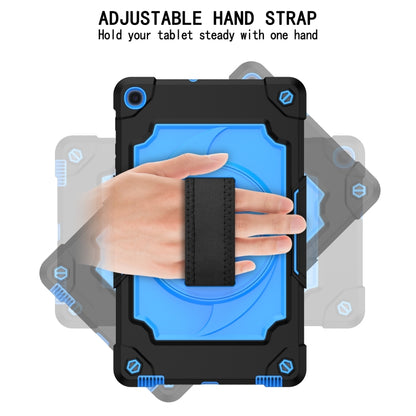 For Samsung Galaxy Tab A 10.1 (2019)/T515 360 Degree Rotation Turntable Contrast Color Robot Shockproof Silicone + PC Protective Case with Holder(Black + Blue) - Tab A 10.1 (2019) T510 / T515 by buy2fix | Online Shopping UK | buy2fix