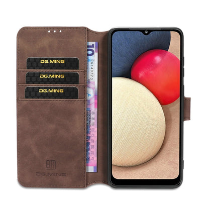 For samsung Galaxy A02s DG.MING Retro Oil Side Horizontal Flip Leather Case with Holder & Card Slots & Wallet(coffee) - Galaxy Phone Cases by DG.MING | Online Shopping UK | buy2fix