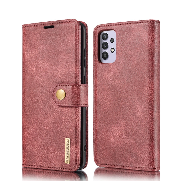 For Samsung Galaxy A32 5G DG.MING Crazy Horse Texture Flip Detachable Magnetic Leather Case with Holder & Card Slots & Wallet(Red) by DG.MING