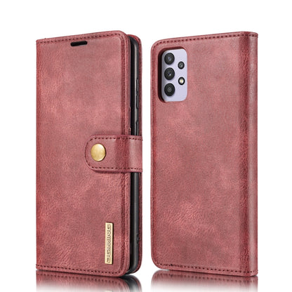 For Samsung Galaxy A32 5G DG.MING Crazy Horse Texture Flip Detachable Magnetic Leather Case with Holder & Card Slots & Wallet(Red) by DG.MING