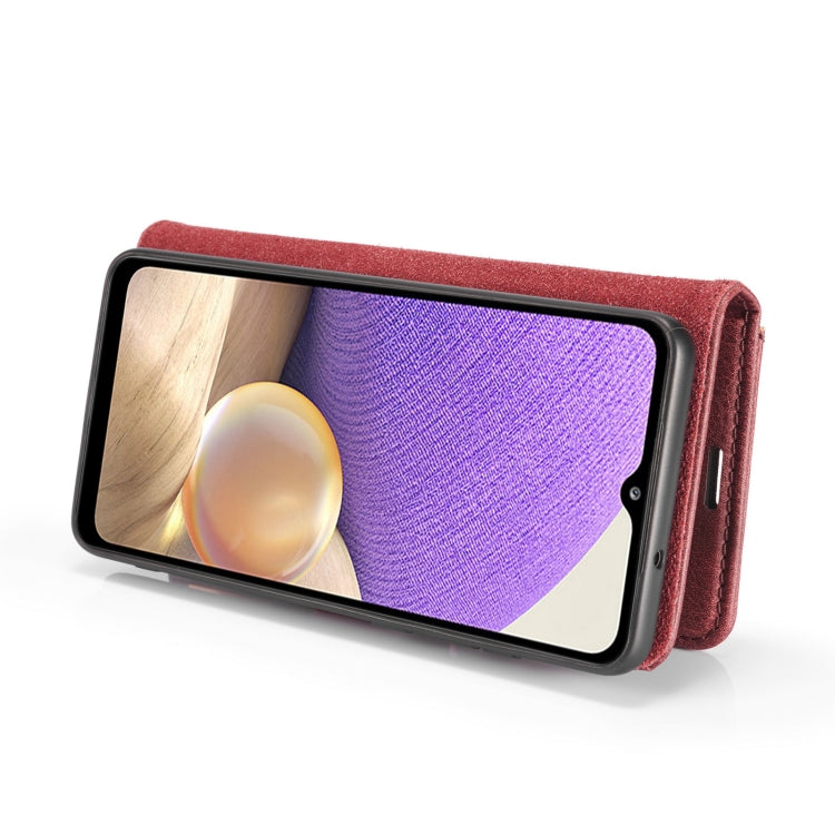 For Samsung Galaxy A32 5G DG.MING Crazy Horse Texture Flip Detachable Magnetic Leather Case with Holder & Card Slots & Wallet(Red) by DG.MING