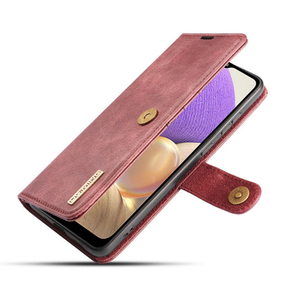 For Samsung Galaxy A32 5G DG.MING Crazy Horse Texture Flip Detachable Magnetic Leather Case with Holder & Card Slots & Wallet(Red) by DG.MING