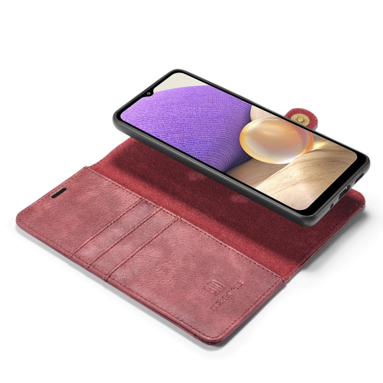For Samsung Galaxy A32 5G DG.MING Crazy Horse Texture Flip Detachable Magnetic Leather Case with Holder & Card Slots & Wallet(Red) by DG.MING
