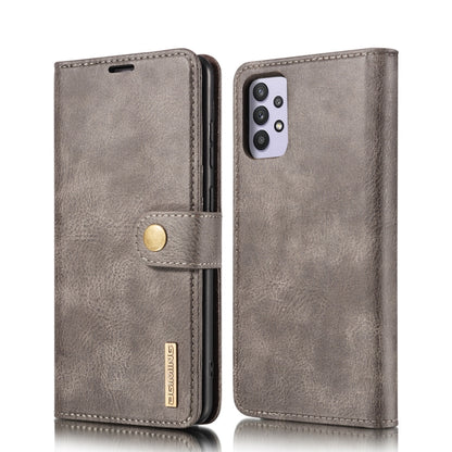For Samsung Galaxy A32 5G DG.MING Crazy Horse Texture Flip Detachable Magnetic Leather Case with Holder & Card Slots & Wallet(Grey) - Galaxy Phone Cases by DG.MING | Online Shopping UK | buy2fix
