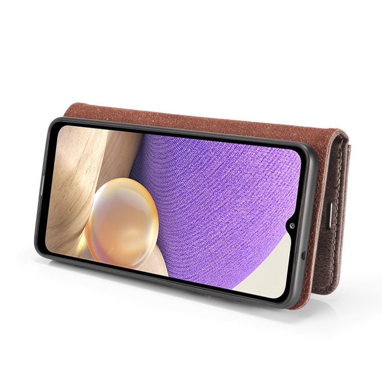 For Samsung Galaxy A32 5G DG.MING Crazy Horse Texture Flip Detachable Magnetic Leather Case with Holder & Card Slots & Wallet(Grey) - Galaxy Phone Cases by DG.MING | Online Shopping UK | buy2fix