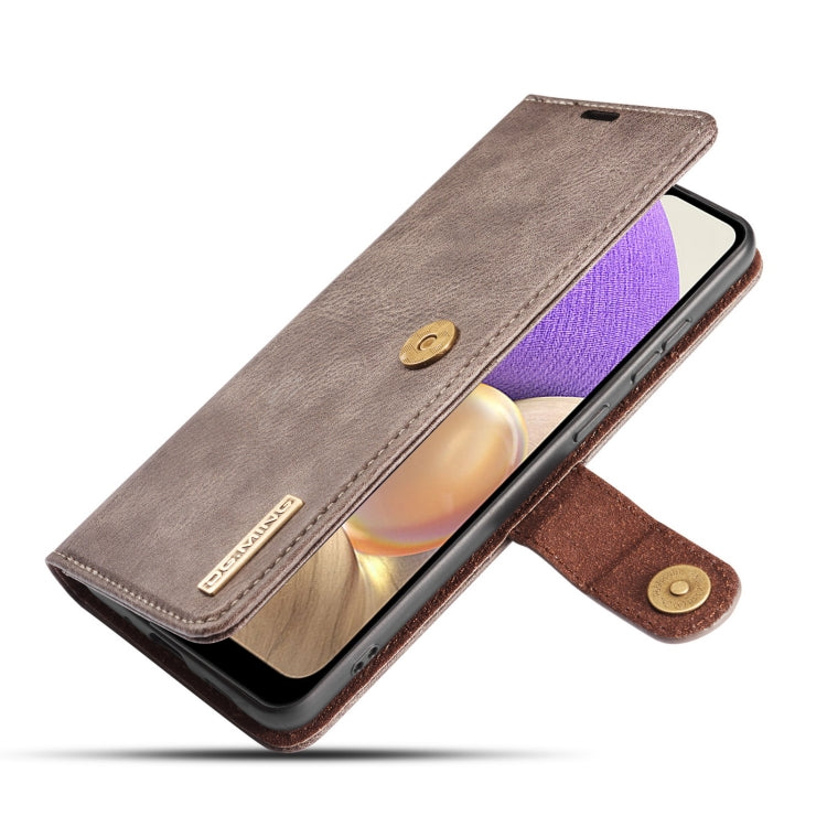 For Samsung Galaxy A32 5G DG.MING Crazy Horse Texture Flip Detachable Magnetic Leather Case with Holder & Card Slots & Wallet(Grey) - Galaxy Phone Cases by DG.MING | Online Shopping UK | buy2fix
