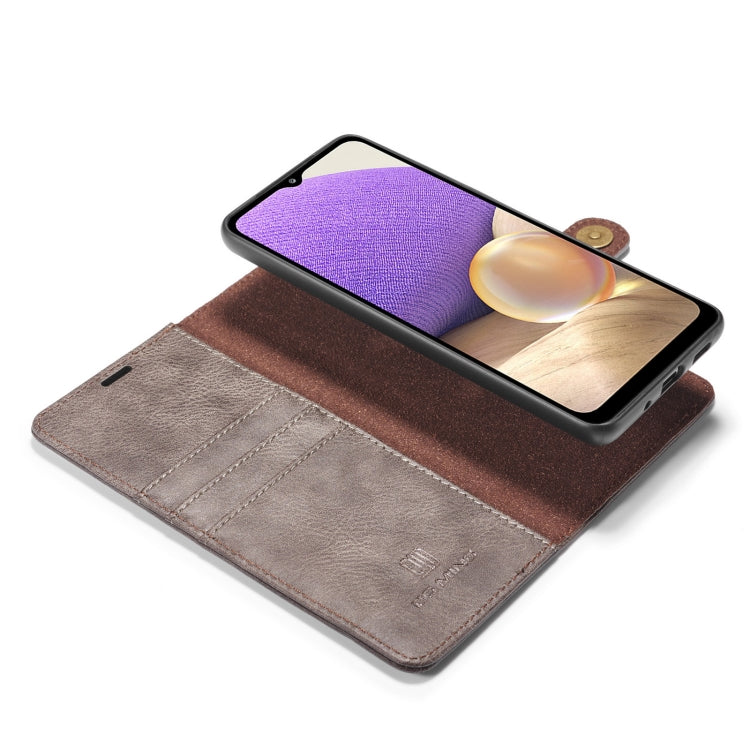 For Samsung Galaxy A32 5G DG.MING Crazy Horse Texture Flip Detachable Magnetic Leather Case with Holder & Card Slots & Wallet(Grey) - Galaxy Phone Cases by DG.MING | Online Shopping UK | buy2fix