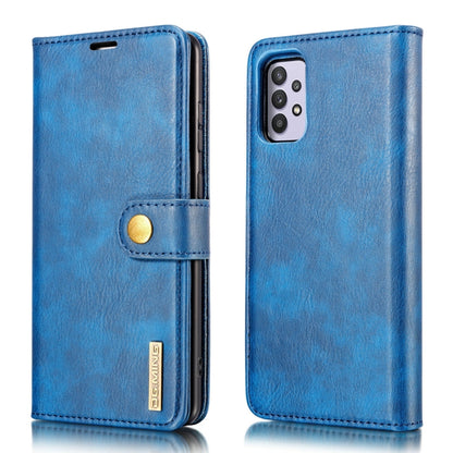 For Samsung Galaxy A32 5G DG.MING Crazy Horse Texture Flip Detachable Magnetic Leather Case with Holder & Card Slots & Wallet(Blue) by DG.MING