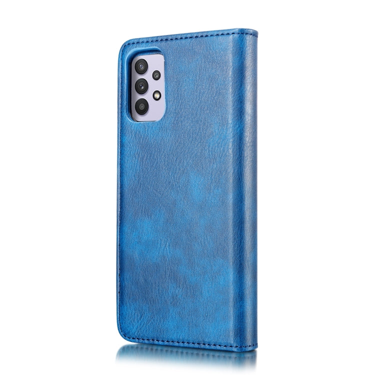 For Samsung Galaxy A32 5G DG.MING Crazy Horse Texture Flip Detachable Magnetic Leather Case with Holder & Card Slots & Wallet(Blue) by DG.MING