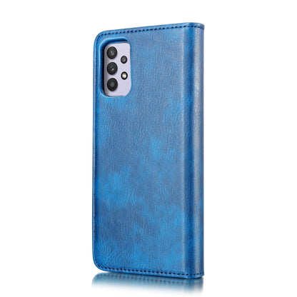 For Samsung Galaxy A32 5G DG.MING Crazy Horse Texture Flip Detachable Magnetic Leather Case with Holder & Card Slots & Wallet(Blue) by DG.MING