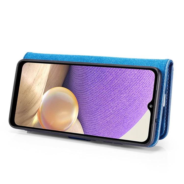 For Samsung Galaxy A32 5G DG.MING Crazy Horse Texture Flip Detachable Magnetic Leather Case with Holder & Card Slots & Wallet(Blue) by DG.MING