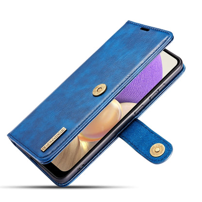 For Samsung Galaxy A32 5G DG.MING Crazy Horse Texture Flip Detachable Magnetic Leather Case with Holder & Card Slots & Wallet(Blue) by DG.MING