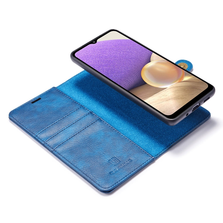 For Samsung Galaxy A32 5G DG.MING Crazy Horse Texture Flip Detachable Magnetic Leather Case with Holder & Card Slots & Wallet(Blue) by DG.MING