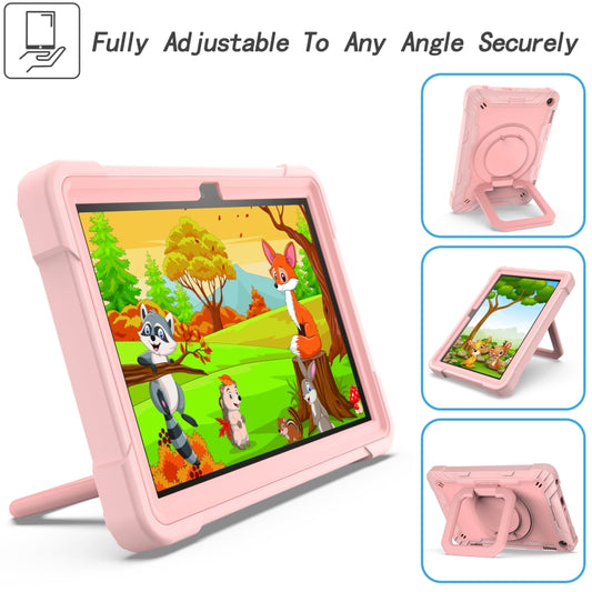 For Amazon Kindle Fire HD 8 (2020) Contrast Color Shockproof Robot Silicone + PC Case with Wristband Holder(Rose Gold) - Amazon by buy2fix | Online Shopping UK | buy2fix