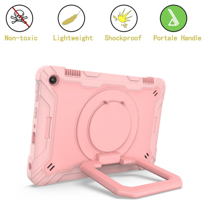 For Amazon Kindle Fire HD 8 (2020) Contrast Color Shockproof Robot Silicone + PC Case with Wristband Holder(Rose Gold) - Amazon by buy2fix | Online Shopping UK | buy2fix