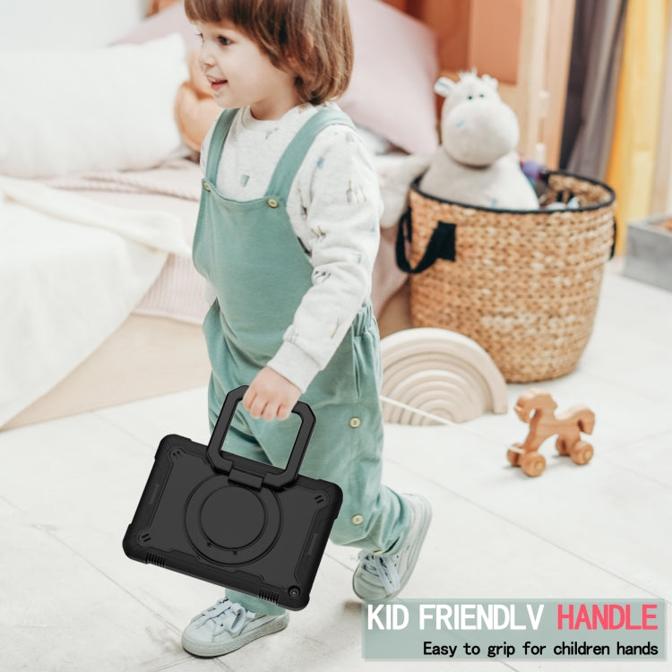 For Amazon Kindle Fire HD 8 (2020) Contrast Color Shockproof Robot Silicone + PC Case with Wristband Holder(Black) - Amazon by buy2fix | Online Shopping UK | buy2fix