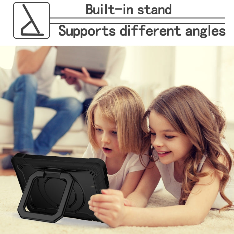 For Amazon Kindle Fire HD 8 (2020) Contrast Color Shockproof Robot Silicone + PC Case with Wristband Holder(Black) - Amazon by buy2fix | Online Shopping UK | buy2fix