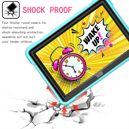 For Amazon Kindle Fire HD 8 (2020) Contrast Color Shockproof Robot Silicone + PC Case with Wristband Holder(Mint Green + Black) - Amazon by buy2fix | Online Shopping UK | buy2fix