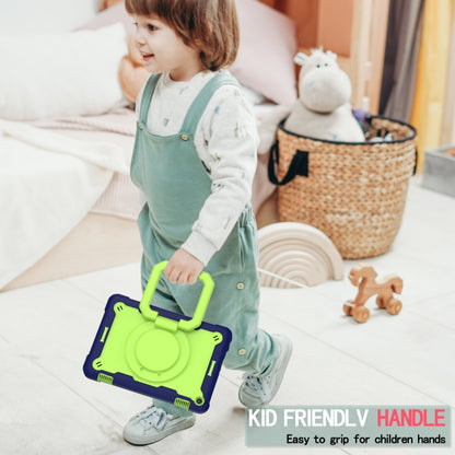 For Amazon Kindle Fire HD 8 (2020) Contrast Color Shockproof Robot Silicone + PC Case with Wristband Holder(Navy Blue + Yellow-green) - Amazon by buy2fix | Online Shopping UK | buy2fix