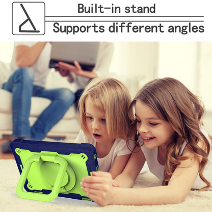 For Amazon Kindle Fire HD 8 (2020) Contrast Color Shockproof Robot Silicone + PC Case with Wristband Holder(Navy Blue + Yellow-green) - Amazon by buy2fix | Online Shopping UK | buy2fix