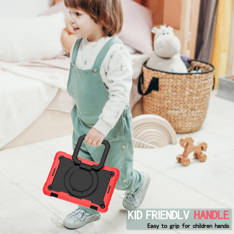 For Amazon Kindle Fire HD 8 (2020) Contrast Color Shockproof Robot Silicone + PC Case with Wristband Holder(Red + Black) - Amazon by buy2fix | Online Shopping UK | buy2fix