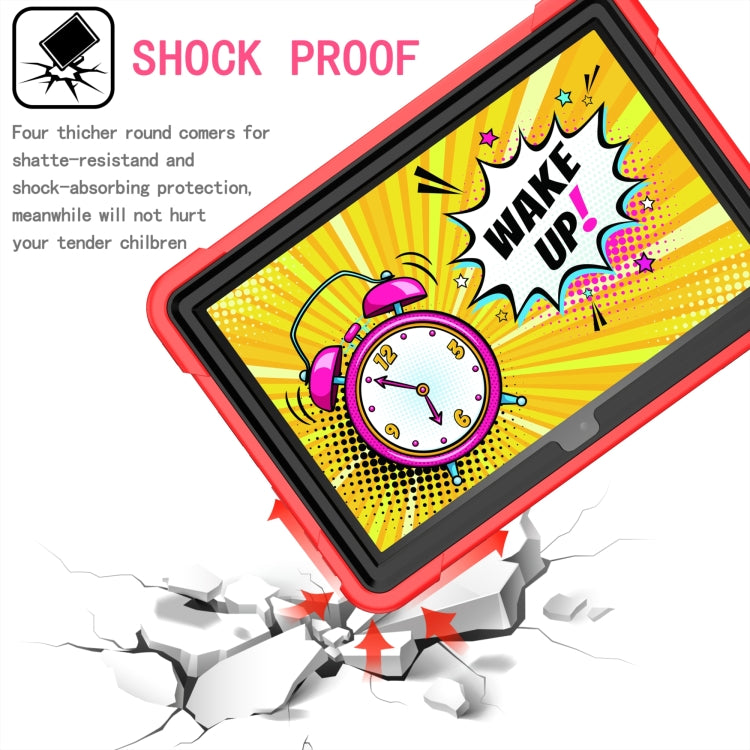 For Amazon Kindle Fire HD 8 (2020) Contrast Color Shockproof Robot Silicone + PC Case with Wristband Holder(Red + Black) - Amazon by buy2fix | Online Shopping UK | buy2fix