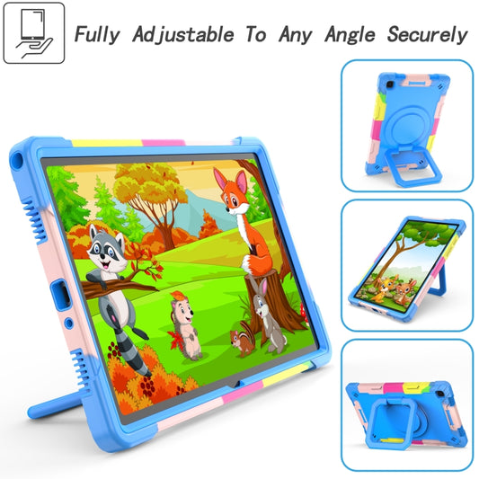 For Samsung Galaxy Tab A7 10.4 (2020) T500 / T505 Contrast Color Shockproof Robot Silicone + PC Case with Wristband Holder(Camouflage + Blue) - Other Galaxy Tab PC by buy2fix | Online Shopping UK | buy2fix