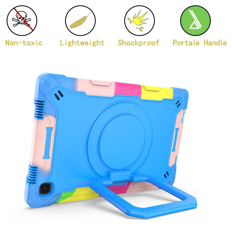 For Samsung Galaxy Tab A7 10.4 (2020) T500 / T505 Contrast Color Shockproof Robot Silicone + PC Case with Wristband Holder(Camouflage + Blue) - Other Galaxy Tab PC by buy2fix | Online Shopping UK | buy2fix