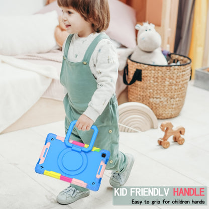 For Samsung Galaxy Tab A7 10.4 (2020) T500 / T505 Contrast Color Shockproof Robot Silicone + PC Case with Wristband Holder(Camouflage + Blue) - Other Galaxy Tab PC by buy2fix | Online Shopping UK | buy2fix