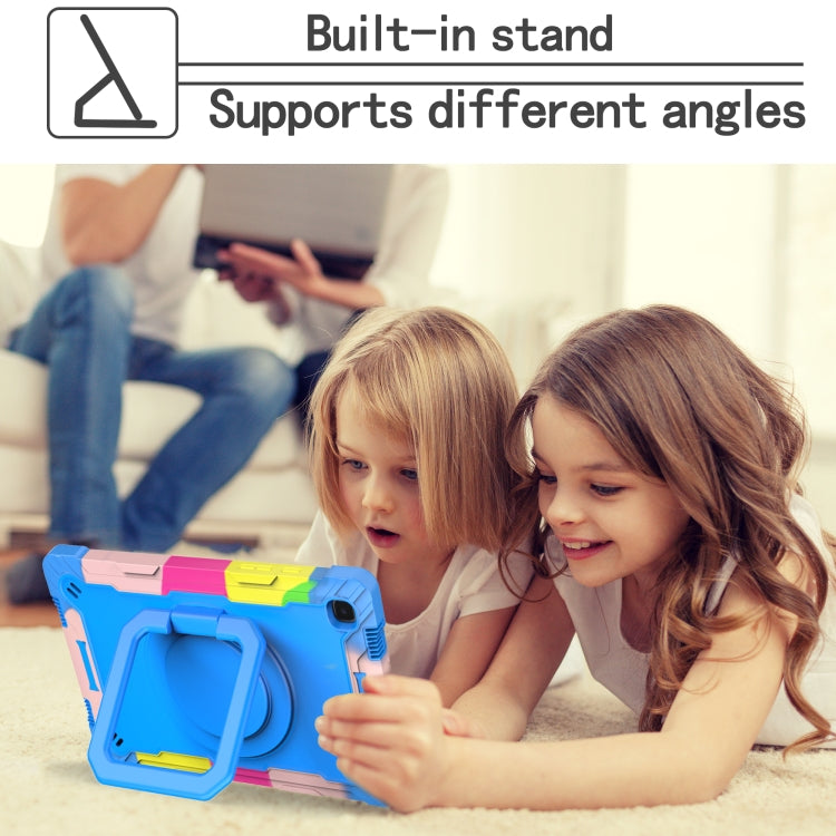 For Samsung Galaxy Tab A7 10.4 (2020) T500 / T505 Contrast Color Shockproof Robot Silicone + PC Case with Wristband Holder(Camouflage + Blue) - Other Galaxy Tab PC by buy2fix | Online Shopping UK | buy2fix