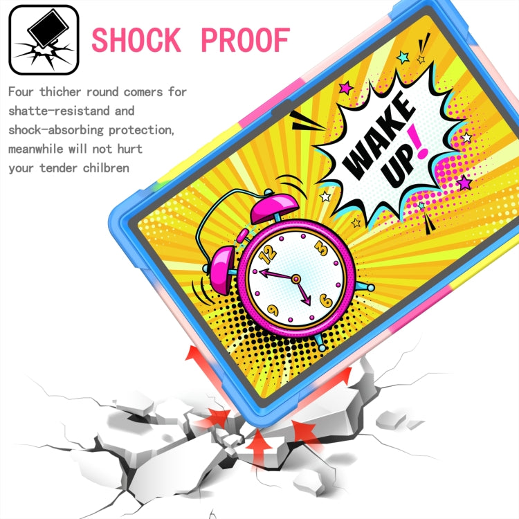 For Samsung Galaxy Tab A7 10.4 (2020) T500 / T505 Contrast Color Shockproof Robot Silicone + PC Case with Wristband Holder(Camouflage + Blue) - Other Galaxy Tab PC by buy2fix | Online Shopping UK | buy2fix