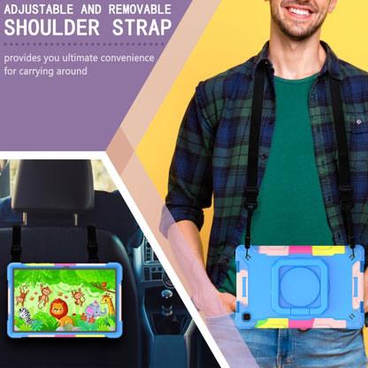 For Samsung Galaxy Tab A7 10.4 (2020) T500 / T505 Contrast Color Shockproof Robot Silicone + PC Case with Wristband Holder(Camouflage + Blue) - Other Galaxy Tab PC by buy2fix | Online Shopping UK | buy2fix