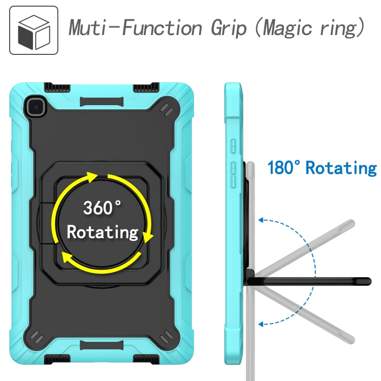 For Samsung Galaxy Tab A7 10.4 (2020) T500 / T505 Contrast Color Shockproof Robot Silicone + PC Case with Wristband Holder(Mint Green + Black) - Other Galaxy Tab PC by buy2fix | Online Shopping UK | buy2fix