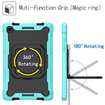 For Samsung Galaxy Tab A7 10.4 (2020) T500 / T505 Contrast Color Shockproof Robot Silicone + PC Case with Wristband Holder(Mint Green + Black) - Other Galaxy Tab PC by buy2fix | Online Shopping UK | buy2fix