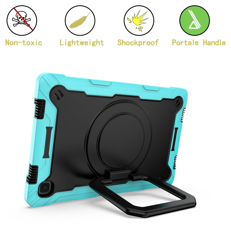 For Samsung Galaxy Tab A7 10.4 (2020) T500 / T505 Contrast Color Shockproof Robot Silicone + PC Case with Wristband Holder(Mint Green + Black) - Other Galaxy Tab PC by buy2fix | Online Shopping UK | buy2fix