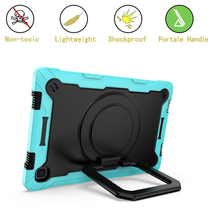 For Samsung Galaxy Tab A7 10.4 (2020) T500 / T505 Contrast Color Shockproof Robot Silicone + PC Case with Wristband Holder(Mint Green + Black) - Other Galaxy Tab PC by buy2fix | Online Shopping UK | buy2fix