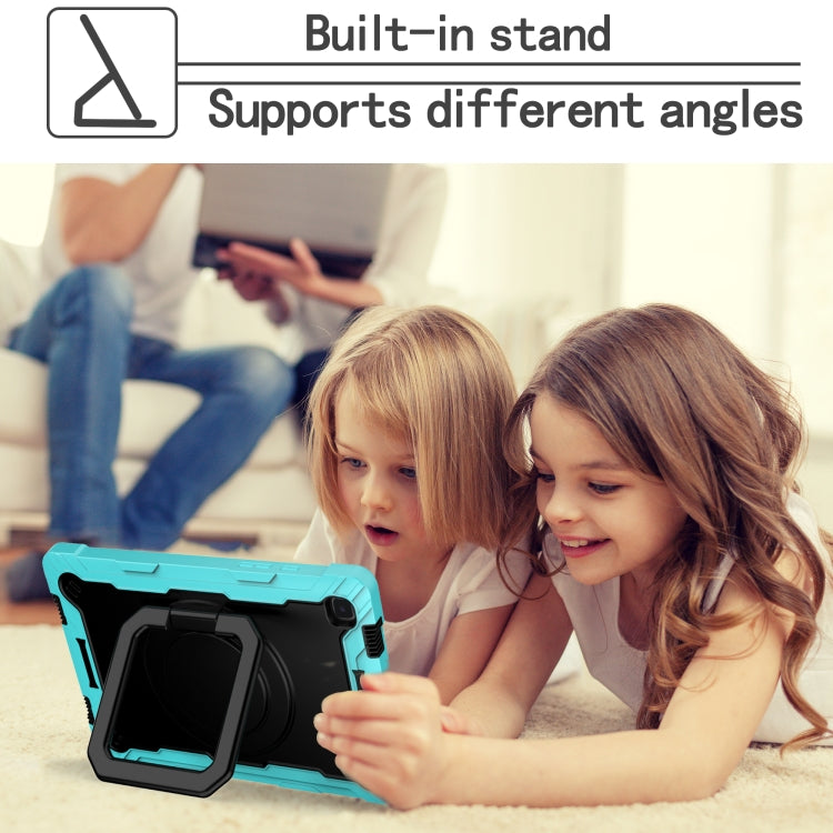 For Samsung Galaxy Tab A7 10.4 (2020) T500 / T505 Contrast Color Shockproof Robot Silicone + PC Case with Wristband Holder(Mint Green + Black) - Other Galaxy Tab PC by buy2fix | Online Shopping UK | buy2fix