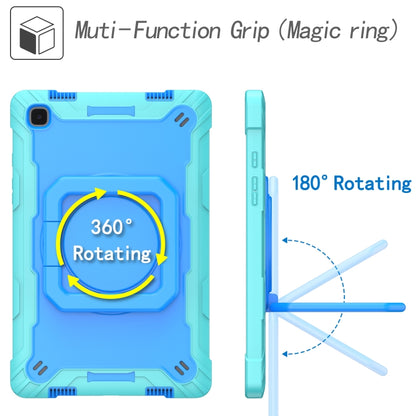 For Samsung Galaxy Tab A7 10.4 (2020) T500 / T505 Contrast Color Shockproof Robot Silicone + PC Case with Wristband Holder(Mint Green + Blue) - Other Galaxy Tab PC by buy2fix | Online Shopping UK | buy2fix