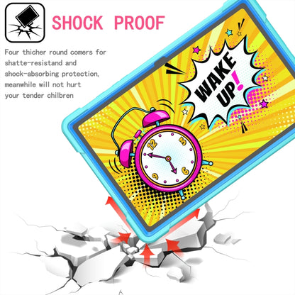 For Samsung Galaxy Tab A7 10.4 (2020) T500 / T505 Contrast Color Shockproof Robot Silicone + PC Case with Wristband Holder(Mint Green + Blue) - Other Galaxy Tab PC by buy2fix | Online Shopping UK | buy2fix