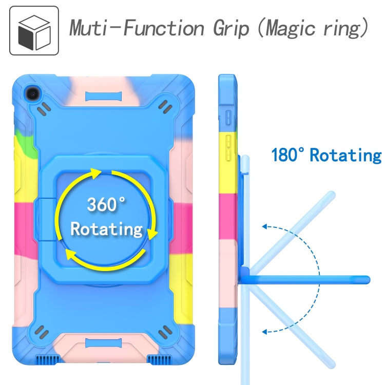 For Samsung Galaxy Tab A10.1 (2019) T510 Contrast Color Shockproof Robot Silicone + PC Case with Wristband Holder(Camouflage + Blue) - Tab A 10.1 (2019) T510 / T515 by buy2fix | Online Shopping UK | buy2fix
