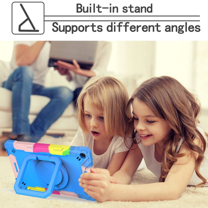 For Samsung Galaxy Tab A10.1 (2019) T510 Contrast Color Shockproof Robot Silicone + PC Case with Wristband Holder(Camouflage + Blue) - Tab A 10.1 (2019) T510 / T515 by buy2fix | Online Shopping UK | buy2fix