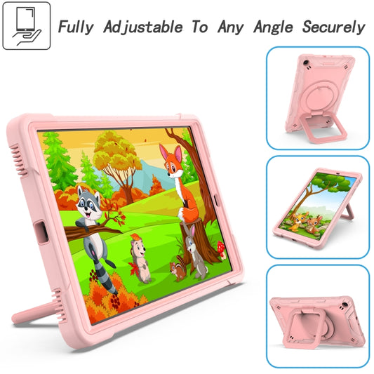 For Samsung Galaxy Tab A10.1 (2019) T510 Contrast Color Shockproof Robot Silicone + PC Case with Wristband Holder(Rose Gold) - Tab A 10.1 (2019) T510 / T515 by buy2fix | Online Shopping UK | buy2fix