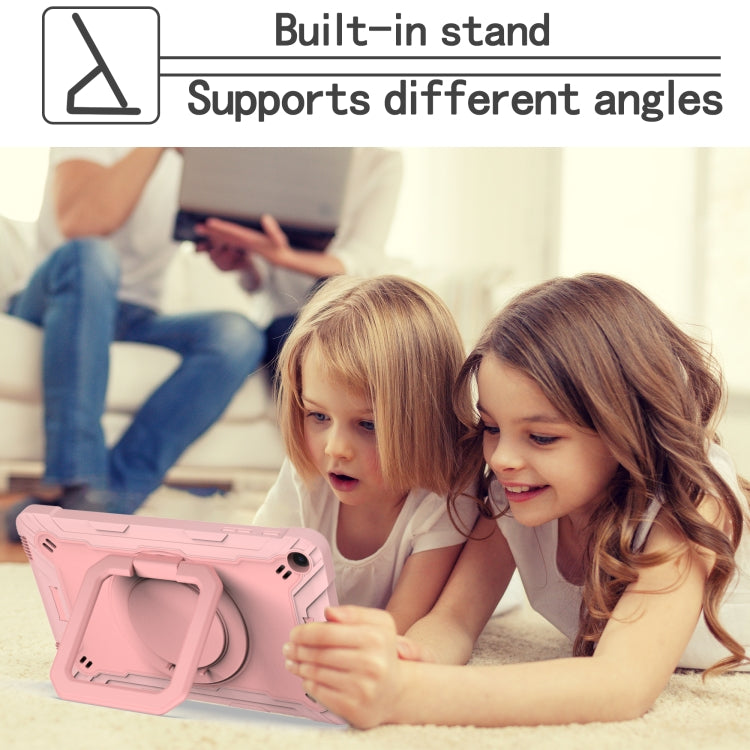 For Samsung Galaxy Tab A10.1 (2019) T510 Contrast Color Shockproof Robot Silicone + PC Case with Wristband Holder(Rose Gold) - Tab A 10.1 (2019) T510 / T515 by buy2fix | Online Shopping UK | buy2fix