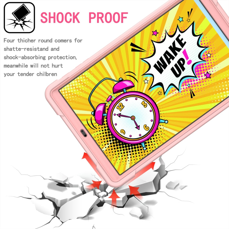 For Samsung Galaxy Tab A10.1 (2019) T510 Contrast Color Shockproof Robot Silicone + PC Case with Wristband Holder(Rose Gold) - Tab A 10.1 (2019) T510 / T515 by buy2fix | Online Shopping UK | buy2fix